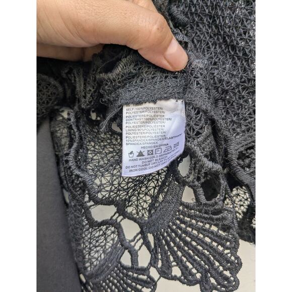 Anthropologie Maeve Auralis Black Studded Grunge Lace Blouse Size Small - Picture 8 of 13